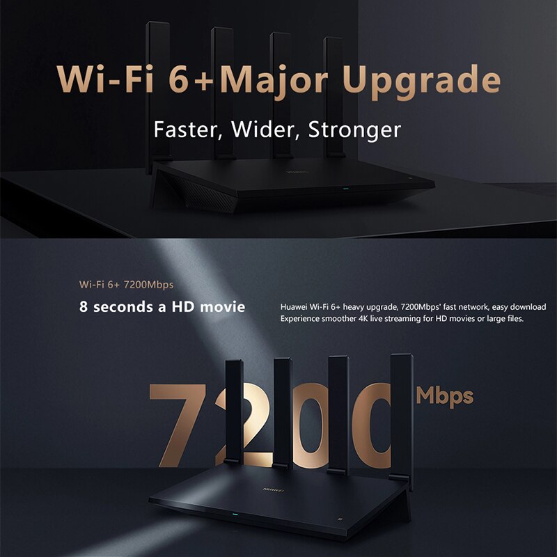 NEW Product Huawei WiFi AX6 WiFi Router Dual band Wi-Fi 6+ 7200Mbps 4k QAM 8 Channel signal Wireless Router 2.4G 5GHZ - Haugh.Cloud