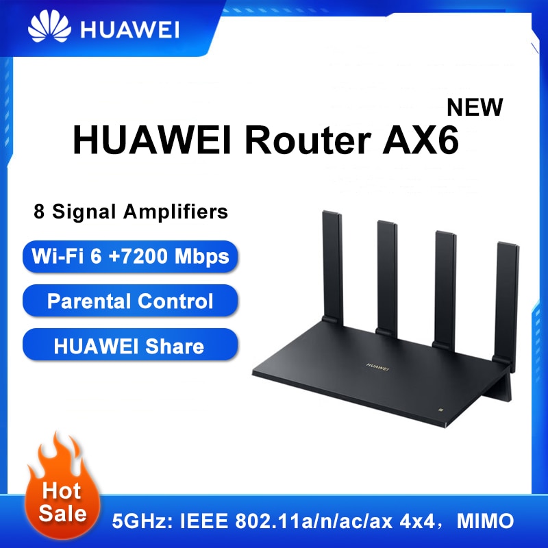 NEW Product Huawei WiFi AX6 WiFi Router Dual band Wi-Fi 6+ 7200Mbps 4k QAM 8 Channel signal Wireless Router 2.4G 5GHZ - Haugh.Cloud